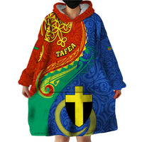 Personalized Tafea Day Wearable Blanket Hoodie Sand Drawing Vanuatuan Pattern LT05 - Polynesian Pride