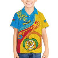 Torba Day Kid Hawaiian Shirt Sand Drawing Vanuatuan Pattern LT05 Kid Yellow - Polynesian Pride