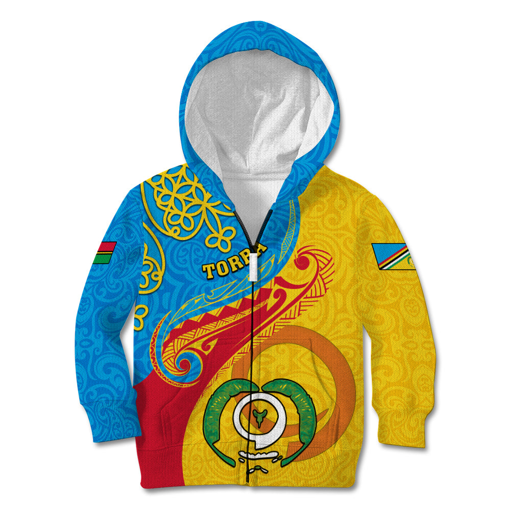 Torba Day Kid Hoodie Sand Drawing Vanuatuan Pattern LT05 Zip Hoodie Yellow - Polynesian Pride