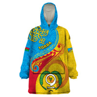 Torba Day Wearable Blanket Hoodie Sand Drawing Vanuatuan Pattern LT05 One Size Yellow - Polynesian Pride