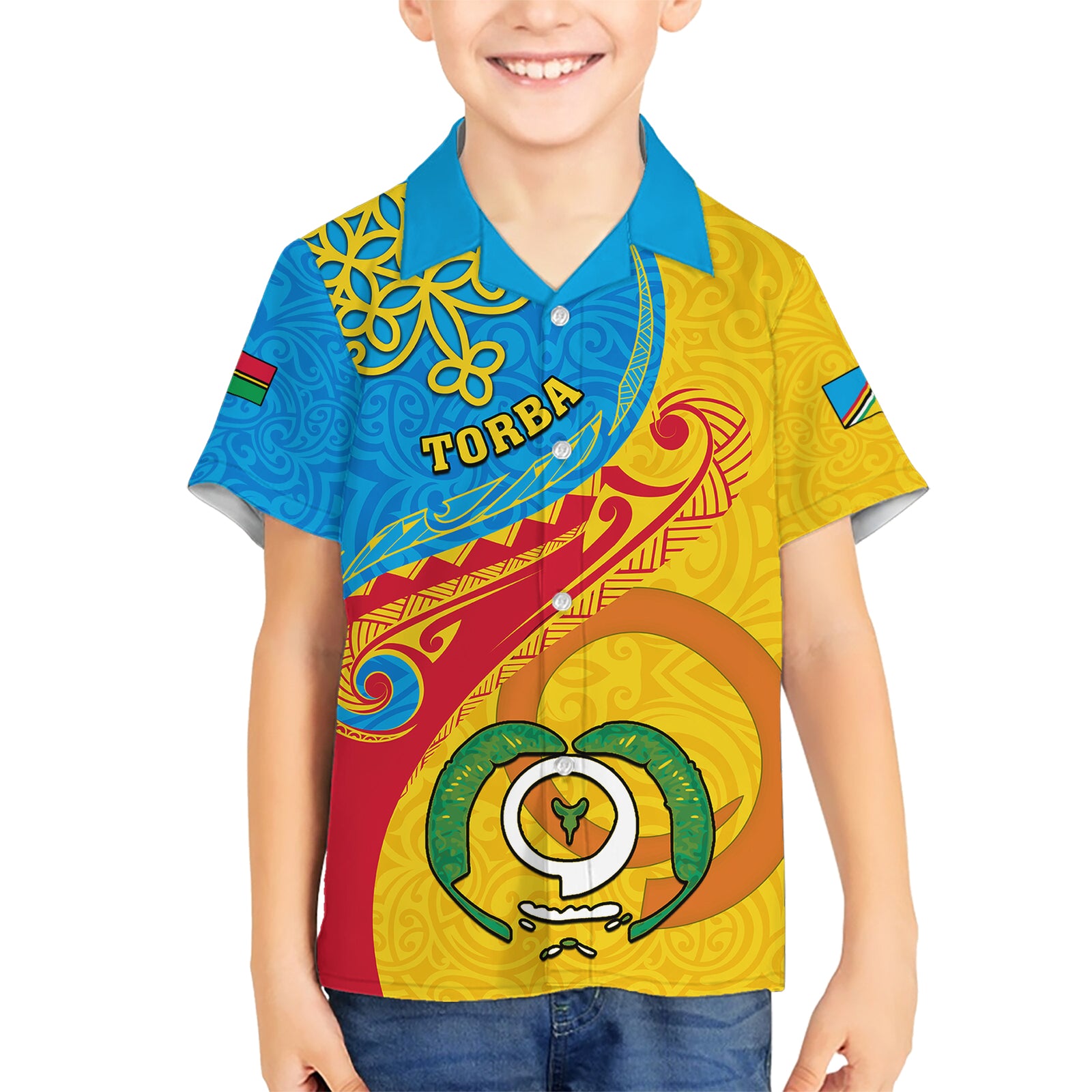 Personalized Torba Day Kid Hawaiian Shirt Sand Drawing Vanuatuan Pattern LT05 Kid Yellow - Polynesian Pride