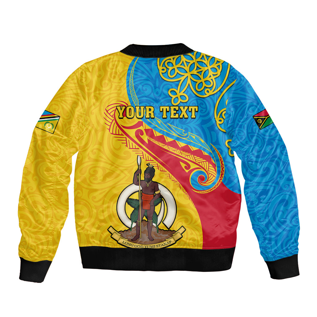 Personalized Torba Day Sleeve Zip Bomber Jacket Sand Drawing Vanuatuan Pattern LT05 - Polynesian Pride