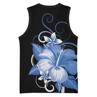 Hawaii Makahiki Kanaka Maoli Basketball Jersey Blue Hibiscus Floral Vibes LT05 - Polynesian Pride