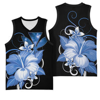 Hawaii Makahiki Kanaka Maoli Basketball Jersey Blue Hibiscus Floral Vibes LT05 - Polynesian Pride
