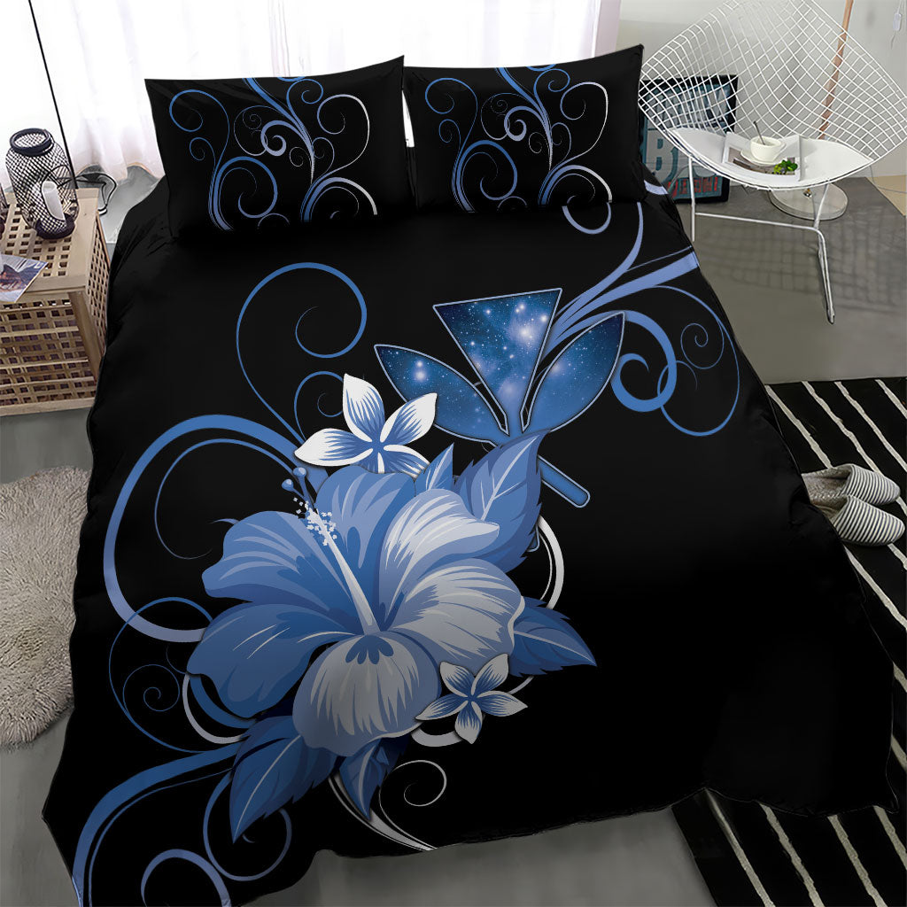 Hawaii Makahiki Kanaka Maoli Bedding Set Blue Hibiscus Floral Vibes LT05 - Polynesian Pride