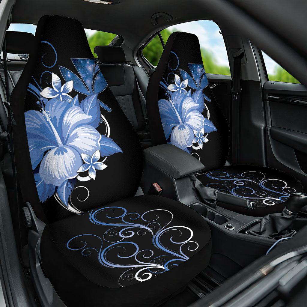 Hawaii Makahiki Kanaka Maoli Car Seat Cover Blue Hibiscus Floral Vibes LT05 One Size Blue - Polynesian Pride