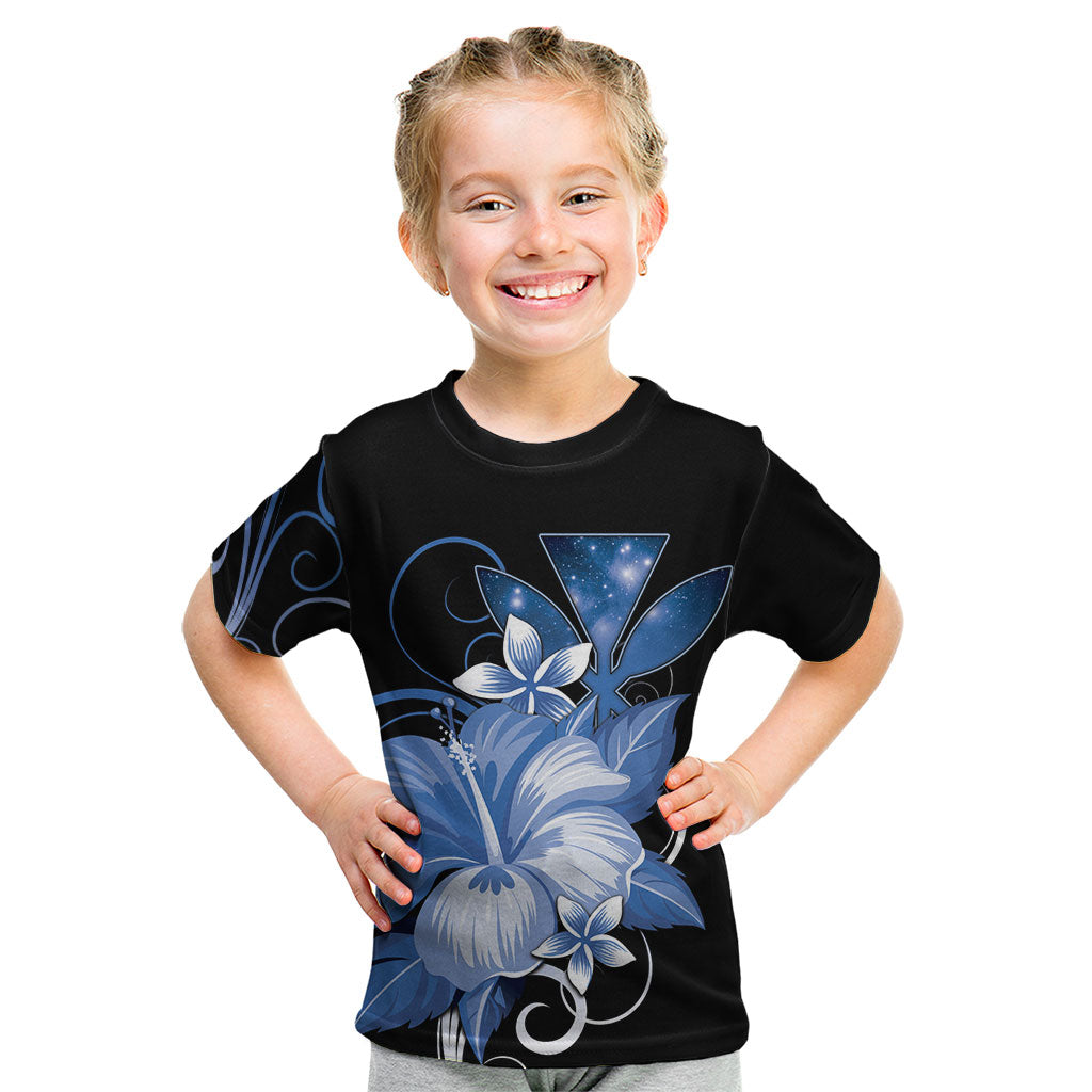 Hawaii Makahiki Kanaka Maoli Kid T Shirt Blue Hibiscus Floral Vibes LT05 Blue - Polynesian Pride
