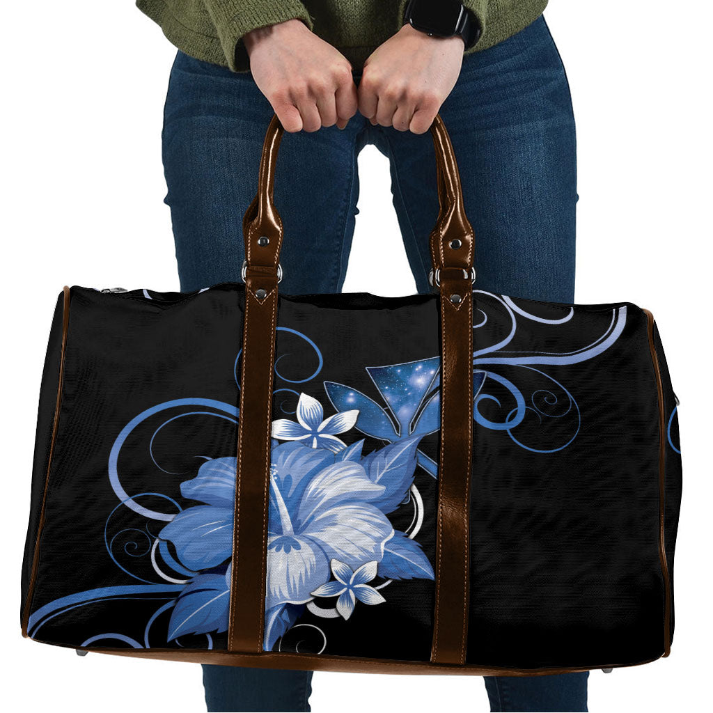 Hawaii Makahiki Kanaka Maoli Travel Bag Blue Hibiscus Floral Vibes LT05 Blue - Polynesian Pride
