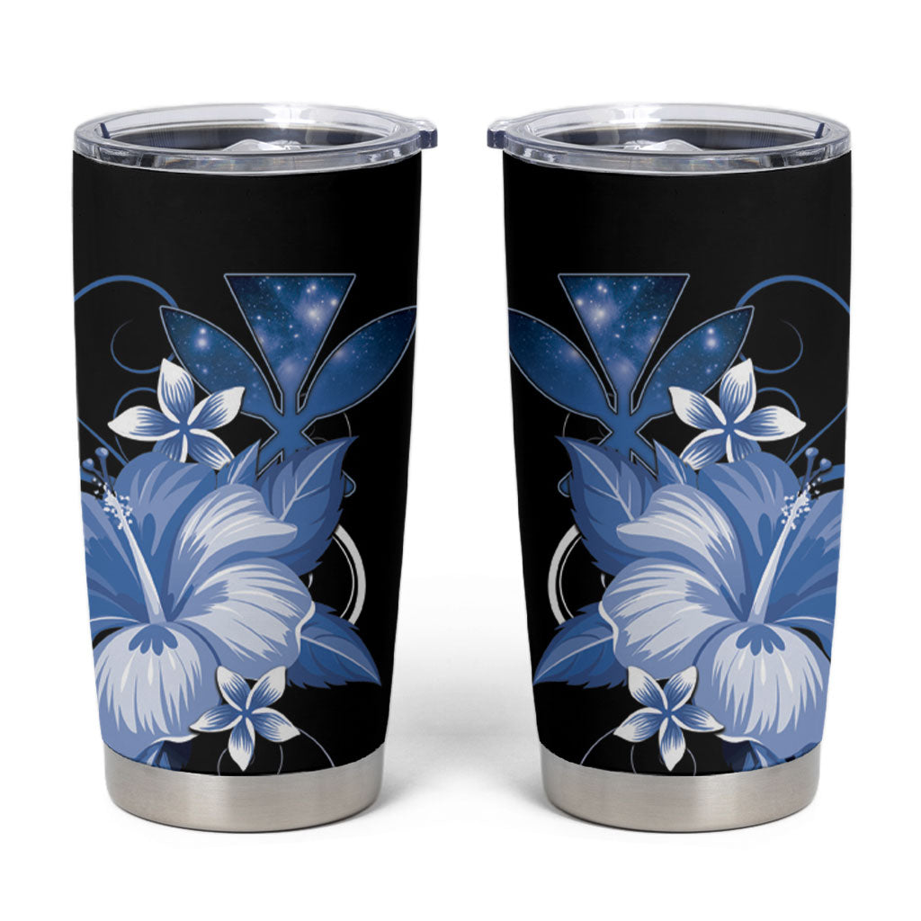 Hawaii Makahiki Kanaka Maoli Tumbler Cup Blue Hibiscus Floral Vibes LT05 Blue - Polynesian Pride