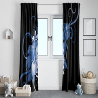 Hawaii Makahiki Kanaka Maoli Window Curtain Blue Hibiscus Floral Vibes LT05 - Polynesian Pride