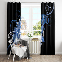 Hawaii Makahiki Kanaka Maoli Window Curtain Blue Hibiscus Floral Vibes LT05 - Polynesian Pride