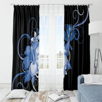 Hawaii Makahiki Kanaka Maoli Window Curtain Blue Hibiscus Floral Vibes LT05 - Polynesian Pride