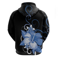 Hawaii Makahiki Kanaka Maoli Zip Hoodie Blue Hibiscus Floral Vibes LT05 - Polynesian Pride