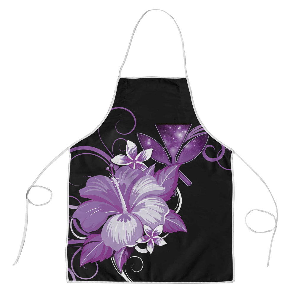 Hawaii Makahiki Kanaka Maoli Apron Purple Hibiscus Floral Vibes LT05 Purple - Polynesian Pride