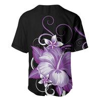 Hawaii Makahiki Kanaka Maoli Baseball Jersey Purple Hibiscus Floral Vibes LT05 - Polynesian Pride