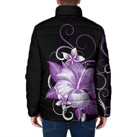 Hawaii Makahiki Kanaka Maoli Padded Jacket Purple Hibiscus Floral Vibes LT05 - Polynesian Pride