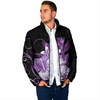 Hawaii Makahiki Kanaka Maoli Padded Jacket Purple Hibiscus Floral Vibes LT05 - Polynesian Pride