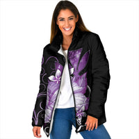 Hawaii Makahiki Kanaka Maoli Padded Jacket Purple Hibiscus Floral Vibes LT05 Women Purple - Polynesian Pride