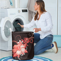 Hawaii Makahiki Kanaka Maoli Laundry Basket Red Hibiscus Floral Vibes LT05 - Polynesian Pride