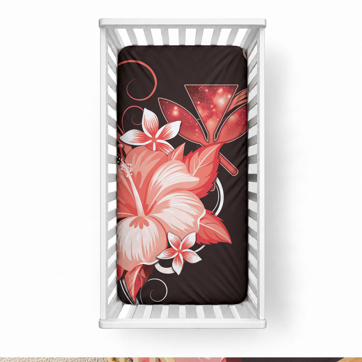 Hawaii Makahiki Kanaka Maoli Baby Bed Cover Red Hibiscus Floral Vibes LT05 28 × 52 in Red - Polynesian Pride