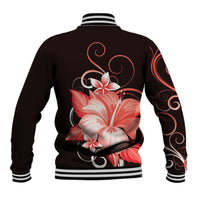 Hawaii Makahiki Kanaka Maoli Baseball Jacket Red Hibiscus Floral Vibes LT05 - Polynesian Pride