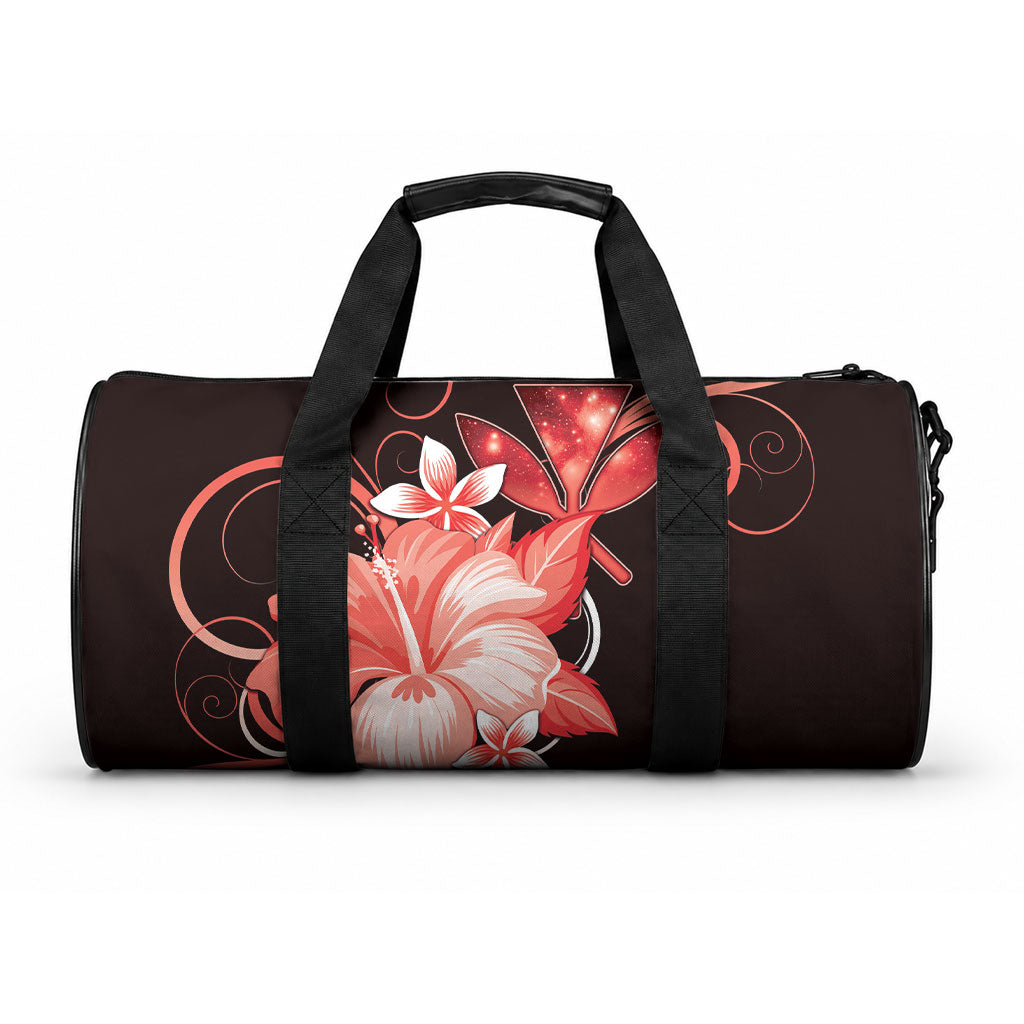 Hawaii Makahiki Kanaka Maoli Duffle Bag Red Hibiscus Floral Vibes