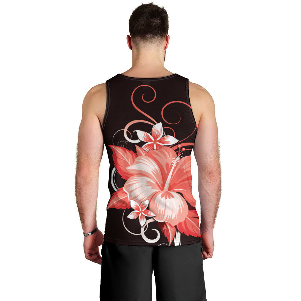 Hawaii Makahiki Kanaka Maoli Men Tank Top Red Hibiscus Floral Vibes LT05 - Polynesian Pride
