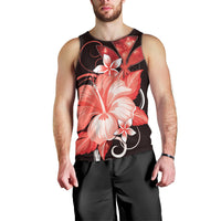 Hawaii Makahiki Kanaka Maoli Men Tank Top Red Hibiscus Floral Vibes LT05 - Polynesian Pride