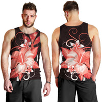 Hawaii Makahiki Kanaka Maoli Men Tank Top Red Hibiscus Floral Vibes LT05 - Polynesian Pride