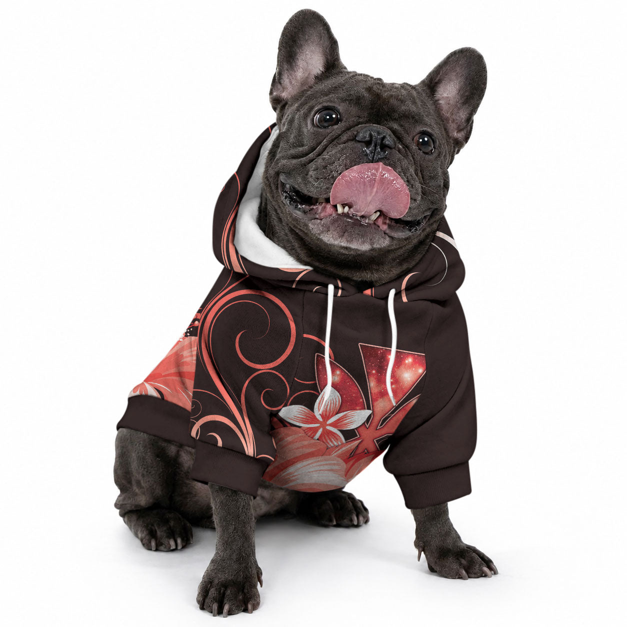 Hawaii Makahiki Kanaka Maoli Pet Hoodie Red Hibiscus Floral Vibes LT05 - Polynesian Pride