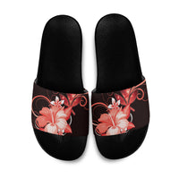 Hawaii Makahiki Kanaka Maoli Slide Sandals Red Hibiscus Floral Vibes LT05 Red - Polynesian Pride