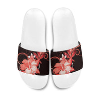 Hawaii Makahiki Kanaka Maoli Slide Sandals Red Hibiscus Floral Vibes LT05 Red - Polynesian Pride