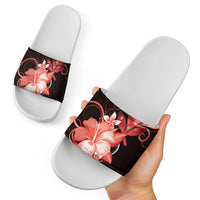 Hawaii Makahiki Kanaka Maoli Slide Sandals Red Hibiscus Floral Vibes LT05 - Polynesian Pride