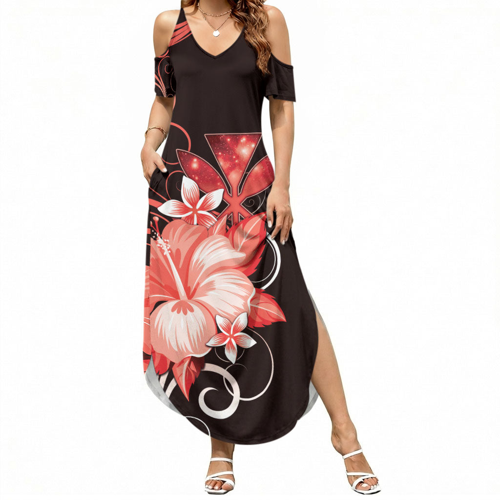 Hawaii Makahiki Kanaka Maoli Summer Maxi Dress Red Hibiscus Floral Vibes LT05 Women Red - Polynesian Pride