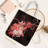 Hawaii Makahiki Kanaka Maoli Tote Bag Red Hibiscus Floral Vibes LT05 White Strap One Size Red - Polynesian Pride