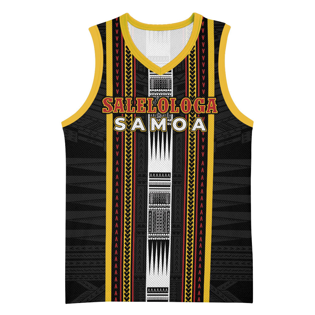 Personalised Salelologa Samoa Basketball Jersey Samoan Tribal Pattern