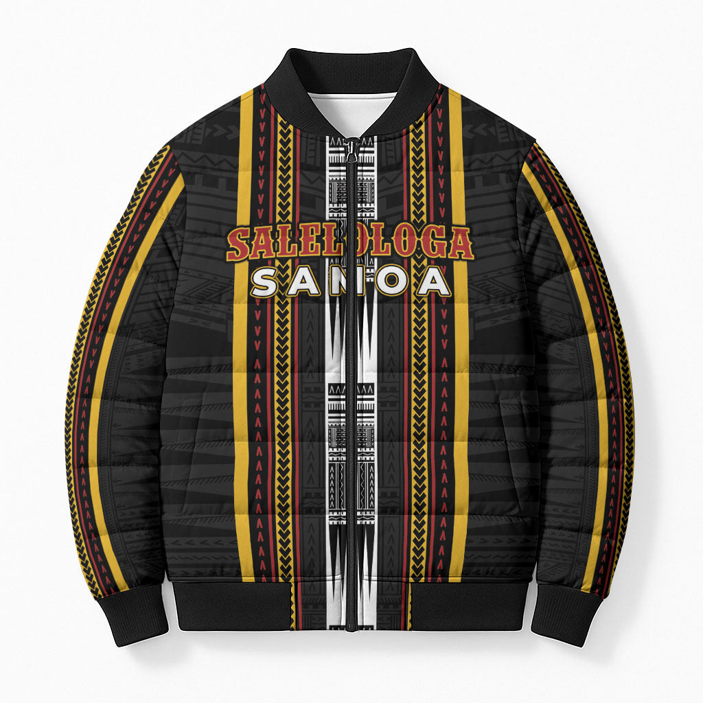 Personalised Salelologa Samoa Bomber Puffer Jacket Samoan Tribal Pattern