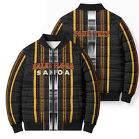 Personalised Salelologa Samoa Bomber Puffer Jacket Samoan Tribal Pattern