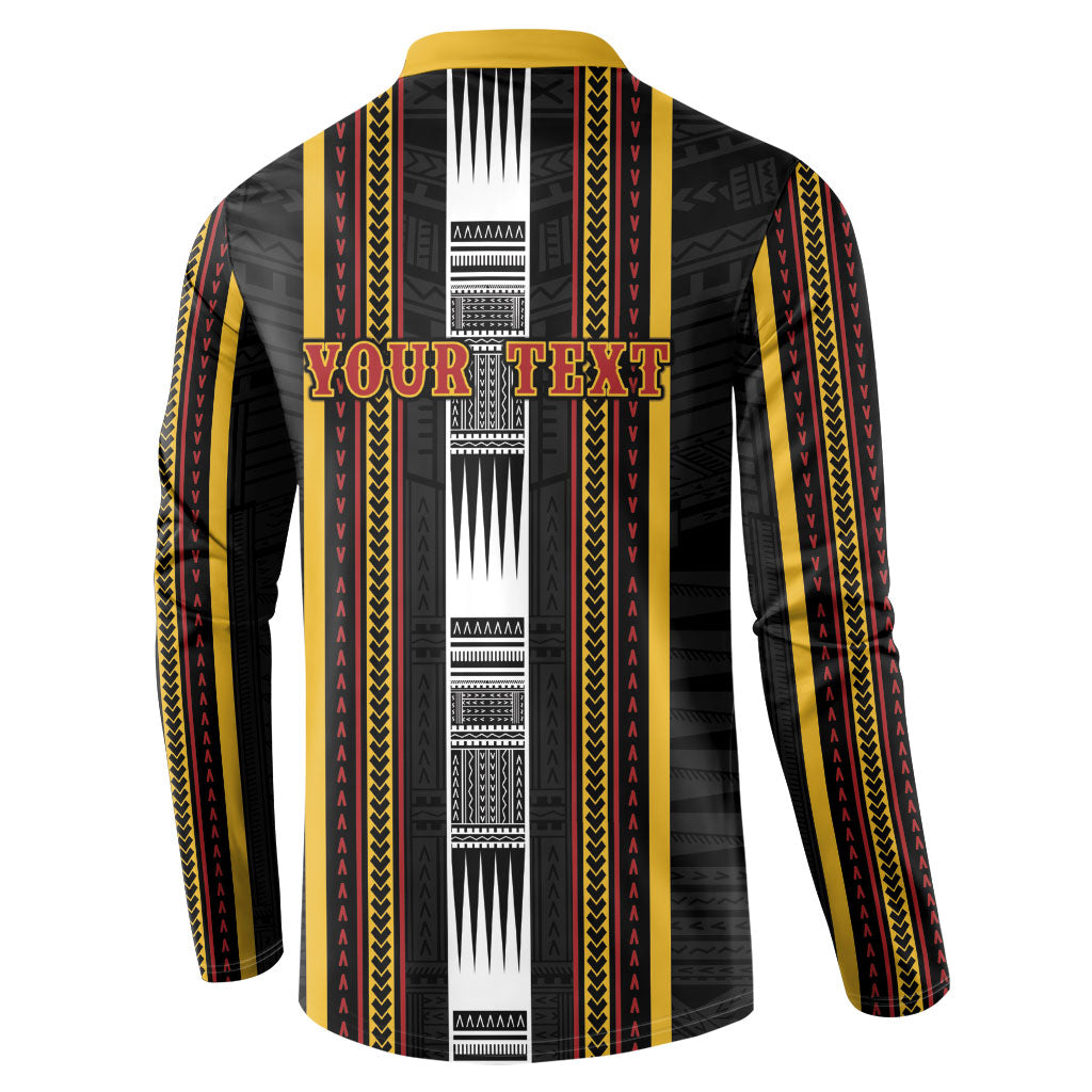 Personalised Salelologa Samoa Button Sweatshirt Samoan Tribal Pattern