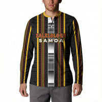 Personalised Salelologa Samoa Button Sweatshirt Samoan Tribal Pattern