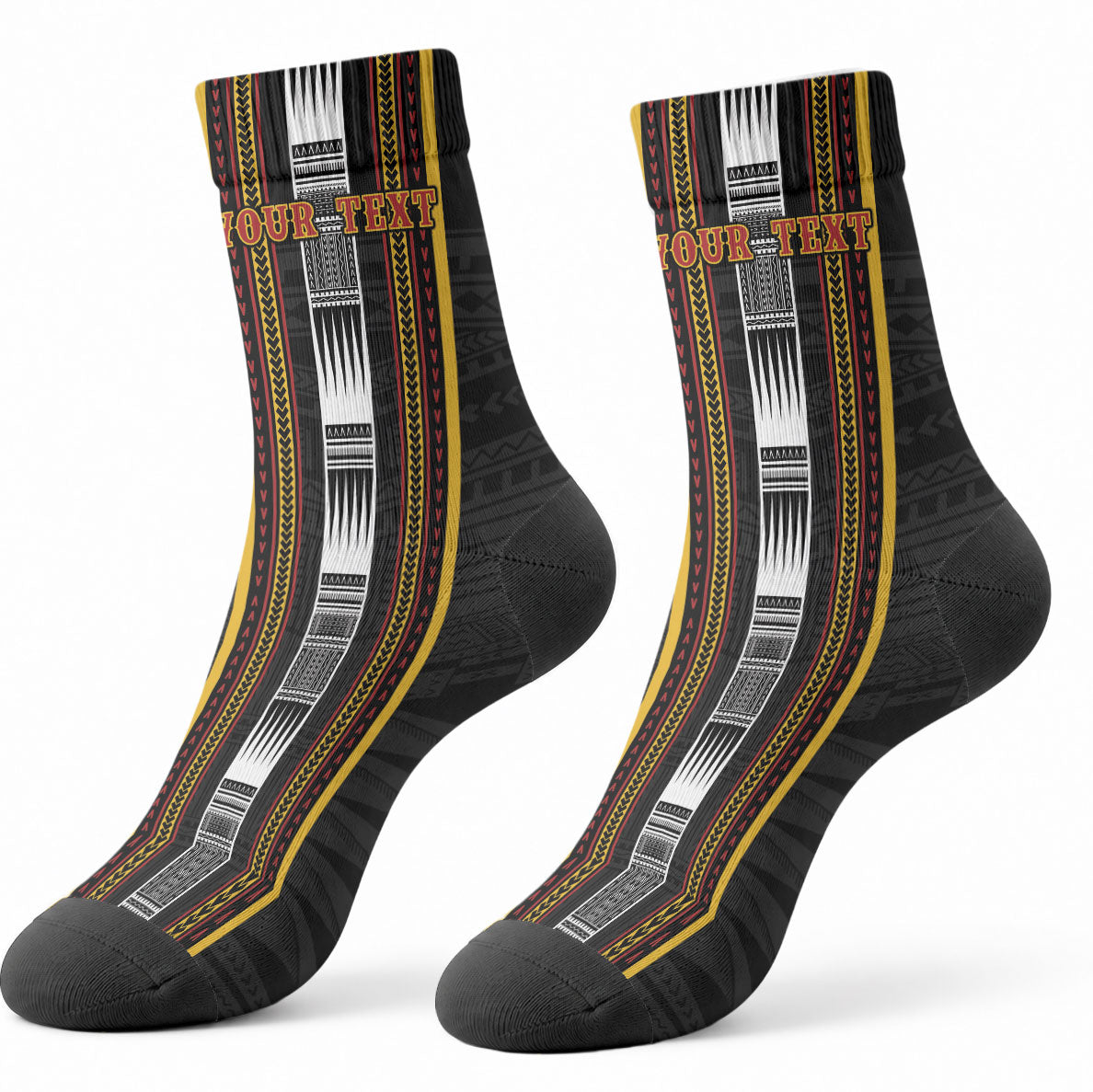 Personalised Salelologa Samoa Crew Socks Samoan Tribal Pattern LT05 - Polynesian Pride