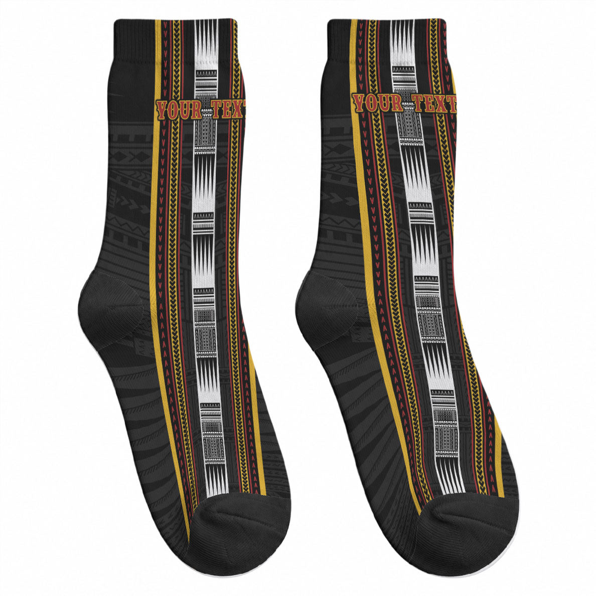 Personalised Salelologa Samoa Crew Socks Samoan Tribal Pattern LT05 - Polynesian Pride