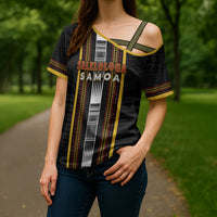 Personalised Salelologa Samoa Cross Shoulder Shirt Samoan Tribal Pattern