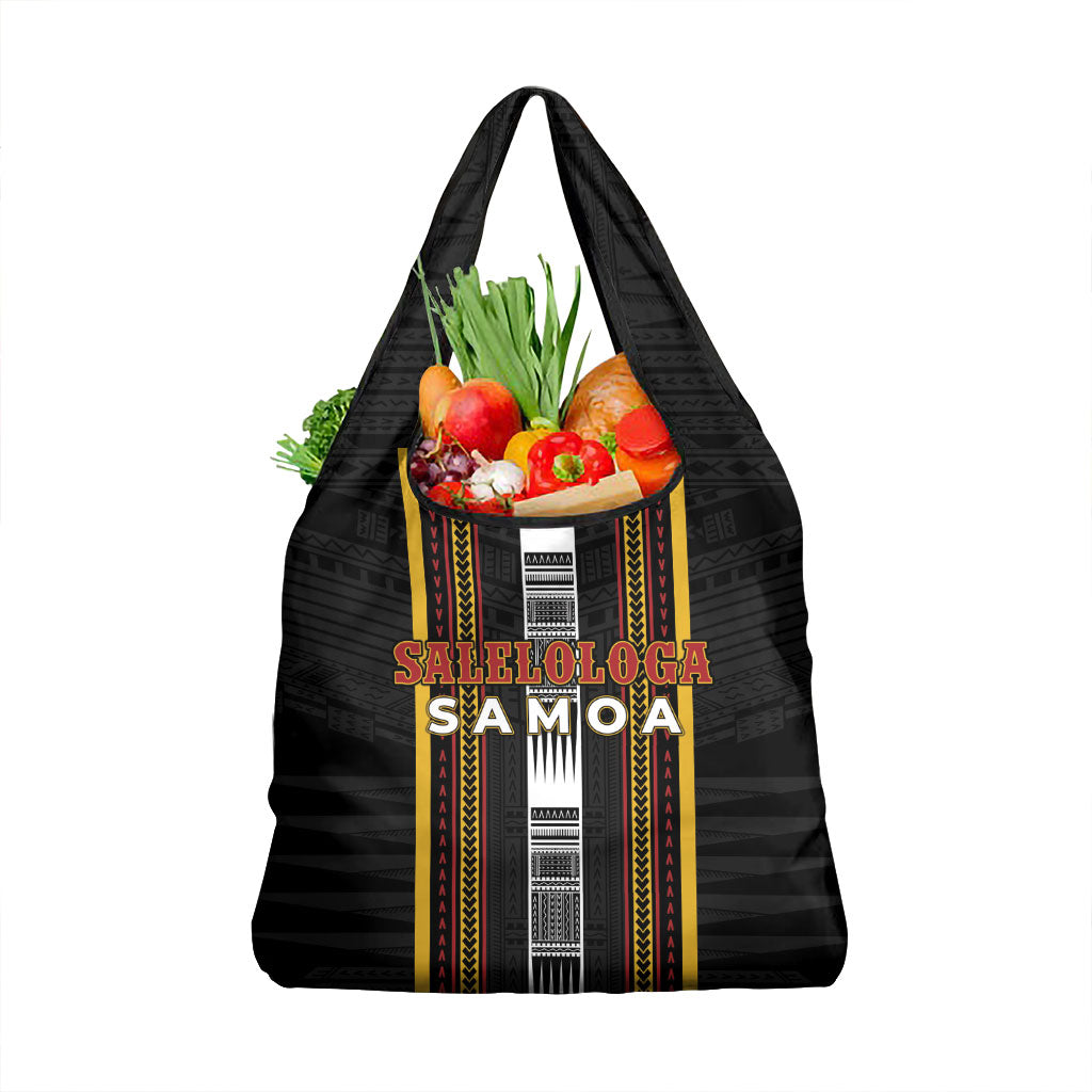 Salelologa Samoa Grocery Bag Samoan Tribal Pattern LT05 1-pack One Size Black - Polynesian Pride