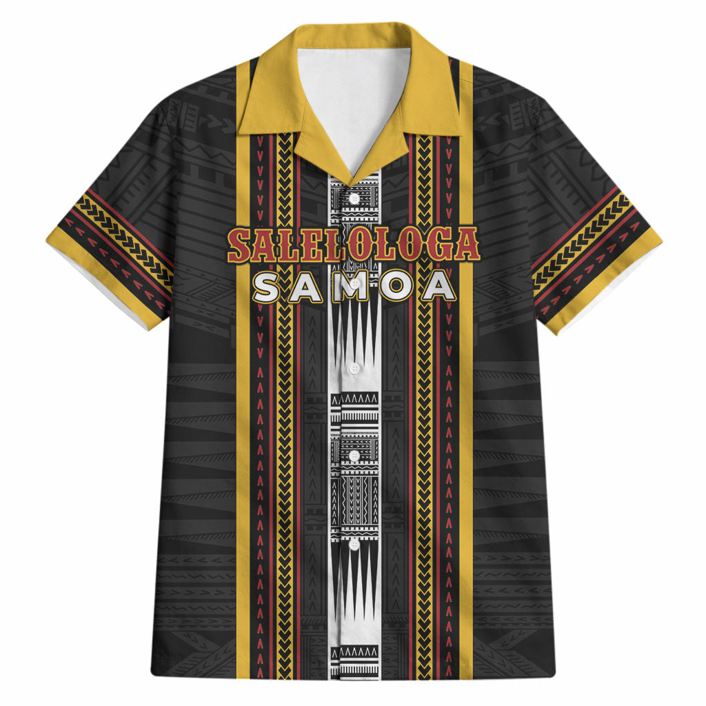 Personalised Salelologa Samoa Hawaiian Shirt Samoan Tribal Pattern LT05 Black - Polynesian Pride