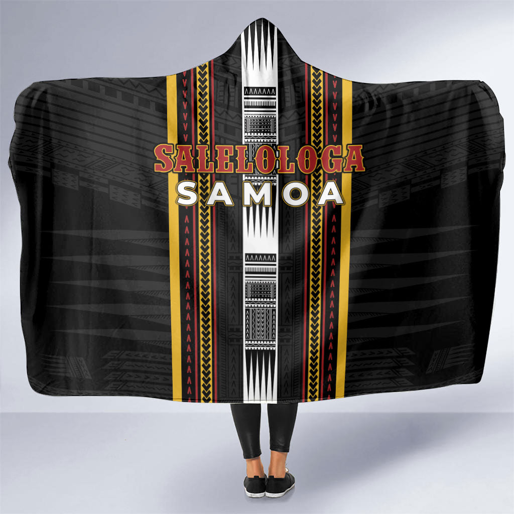 Salelologa Samoa Hooded Blanket Samoan Tribal Pattern LT05 One Size Black - Polynesian Pride