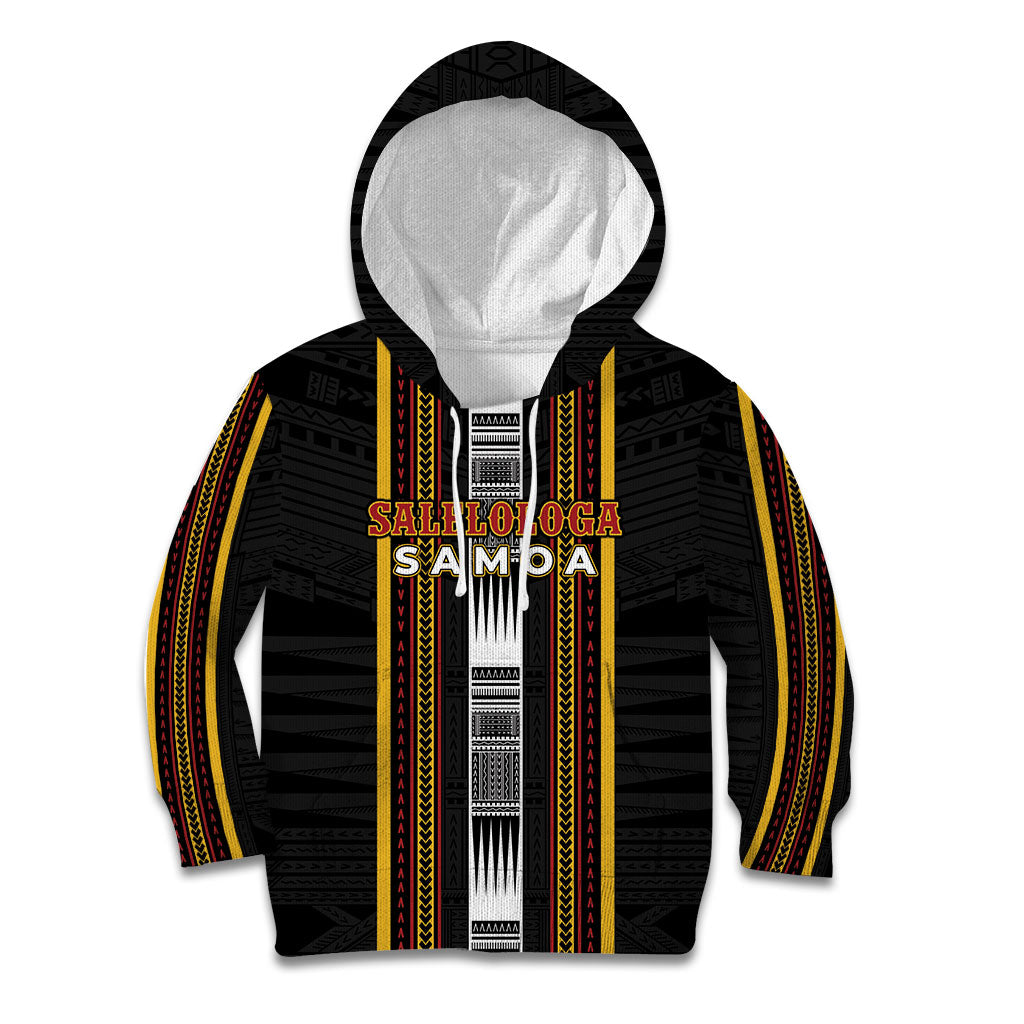 Personalised Salelologa Samoa Kid Hoodie Samoan Tribal Pattern LT05 Hoodie Black - Polynesian Pride