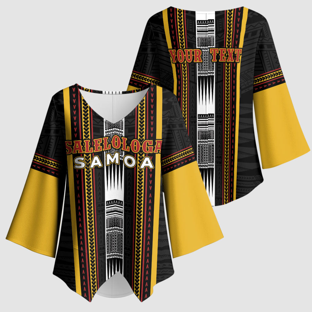 Personalised Salelologa Samoa Kimono Sleeve Blouse Samoan Tribal Pattern