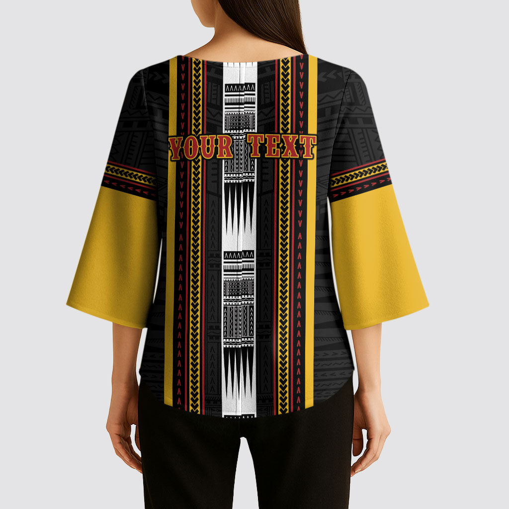 Personalised Salelologa Samoa Kimono Sleeve Blouse Samoan Tribal Pattern