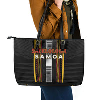 Salelologa Samoa Leather Tote Bag Samoan Tribal Pattern
